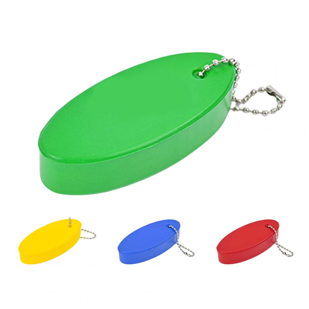 Float Keyring Waterproof Vinyl Foam Oval Float Key Rings Pendant Buoy Key Chain for Boating Fishing Surfing