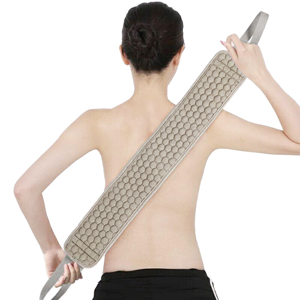 Soft Exfoliating Back Strap Massager Bath Towel Shower Massage Spa Scrubber Sponge Body Skin Health Cleaning Removing Dead Skin