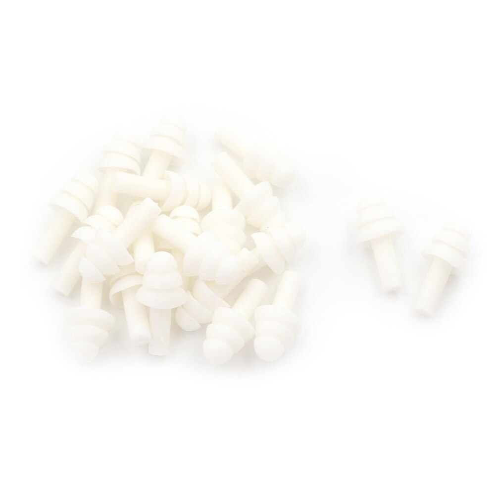 Tapones de silicona blanda para los oídos, para los oídos, para el estudio, para dormir, nadar, deportes acuáticos, cómodos, 10 pares: Blanco