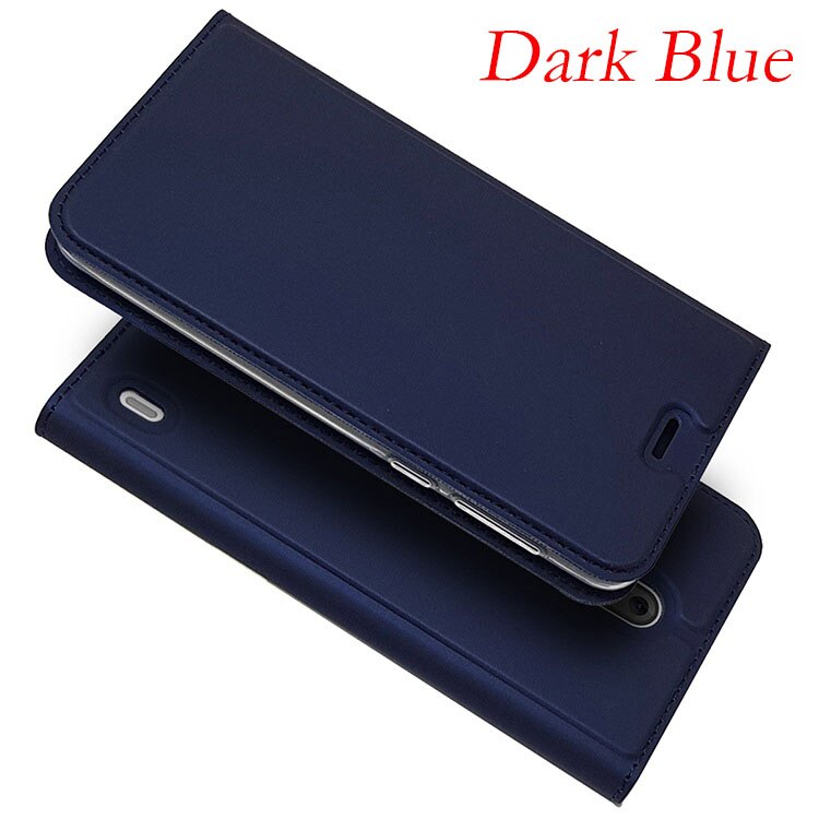Luxury Leather Flip Case For Nokia 2 Wallet Book Cover For Nokia2 Case Nokia 2 TA-1029 TA-1035 5" Phone Case Hoesje Coque Fundas: Dark Blue