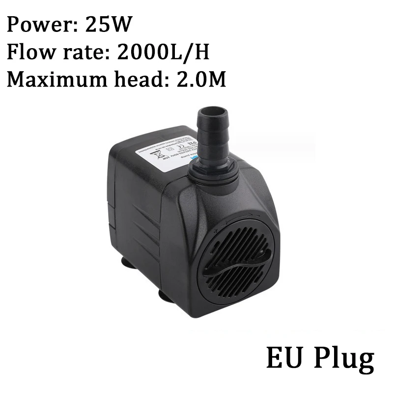 Bomba de água ultra silenciosa, mini ac220v, motor sem escova, submersível, adaptador de bomba de água para aquário, fonte de lago para jardim de tanque de peixes: 6V