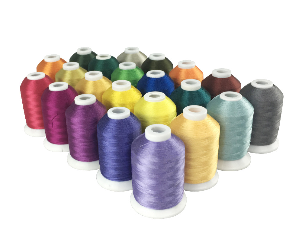Polyester Embroidery Machine Spools Thread 22 Brother Colors 1,100 Yards Each