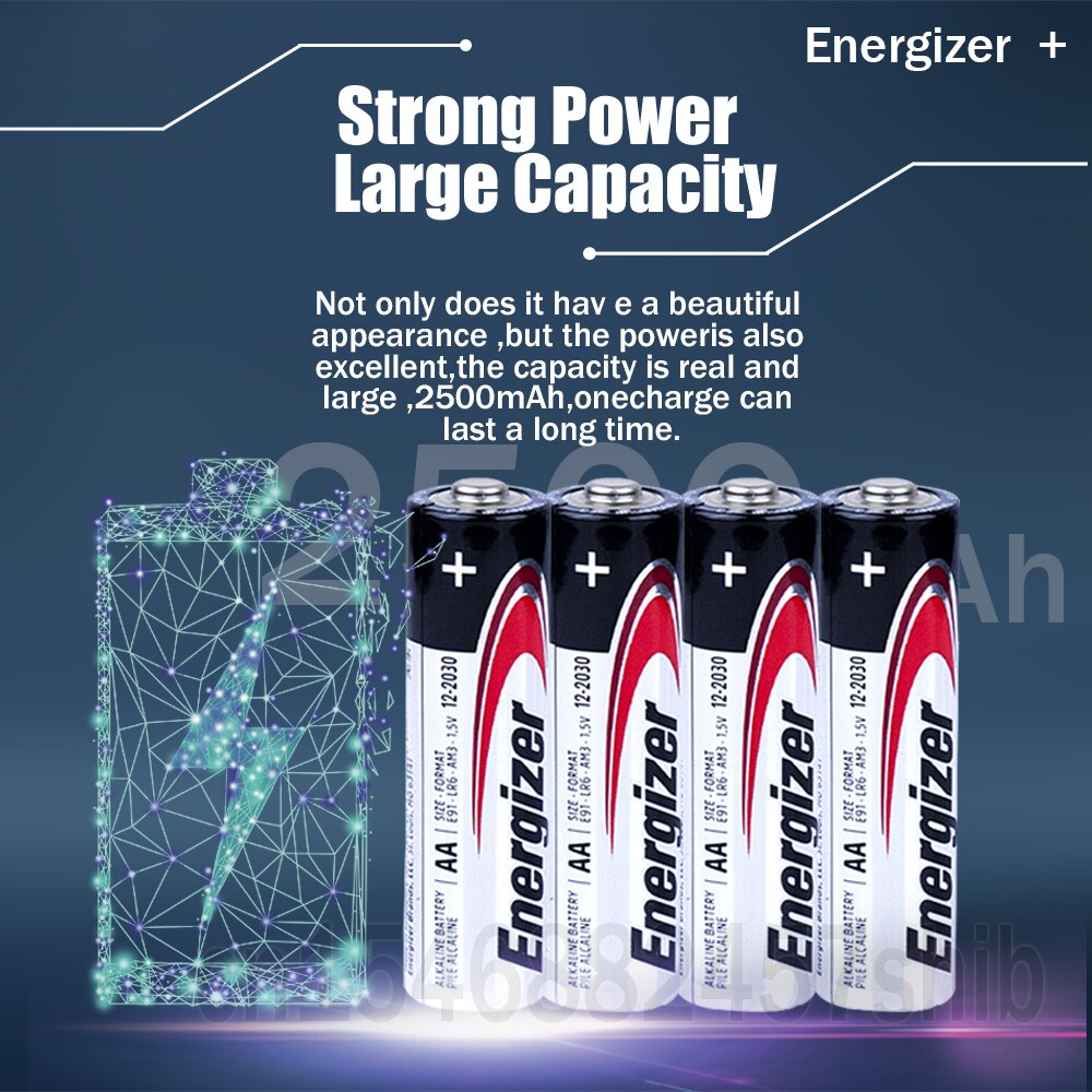 4pcs Original Energizer 1.5V AA LR6 Alkaline Battery For Toy Remote Control Camera Mouse LED Flashlights 2A Dry Primary Batteria
