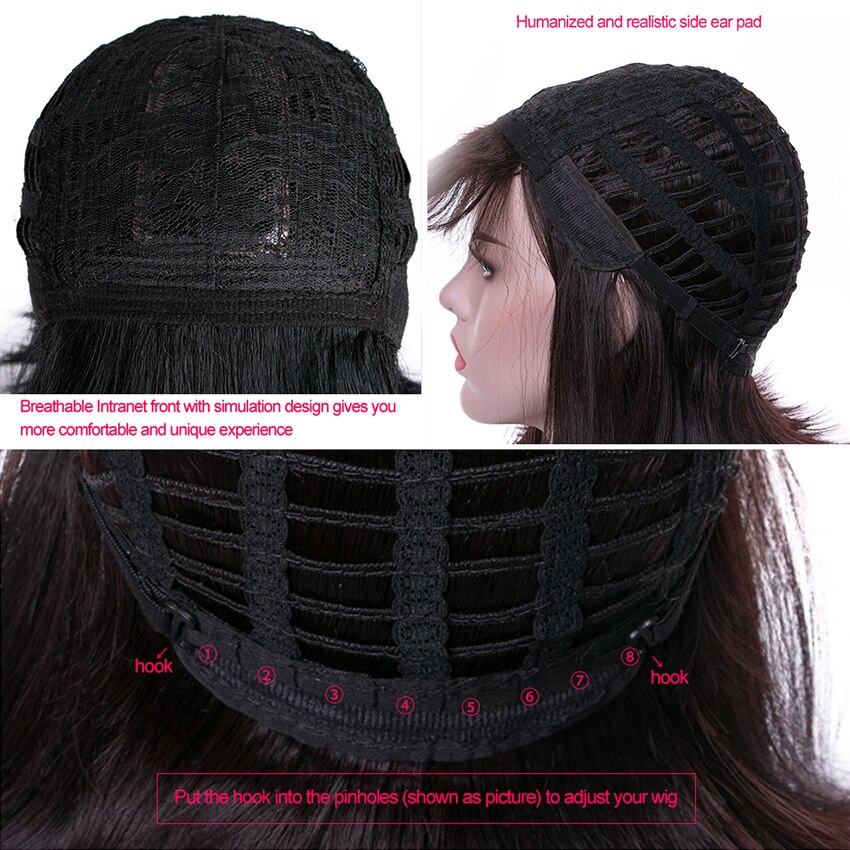 Lanyi kort lichtrood steil bobkapsel met pony synthetisch haar voor vrouwen 12 cm hittebestendige vezels dagelijkse natuurlijke pruiken