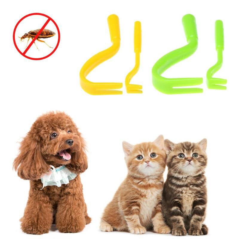 2 pièces Fleas tique Twister crochet outil tiques dissolvant chien accessoires avec 2 tailles humain manuel Debulking outil puces chiens produit pour animaux de compagnie