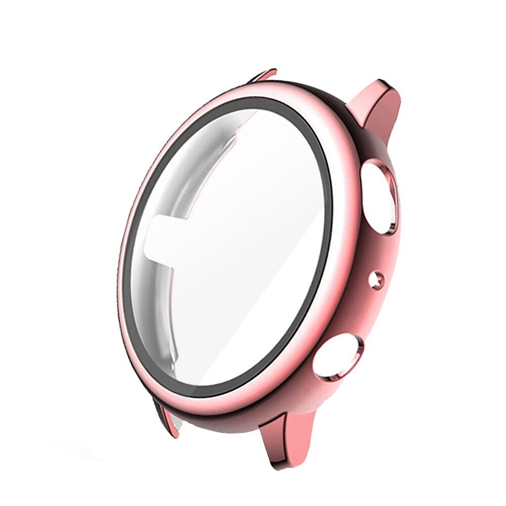 Coque pour Samsung Galaxy Watch active 2, protection d'écran antichoc tout autour + film, accessoires pour montre intelligente 44mm 40mm: Pink / 40mm