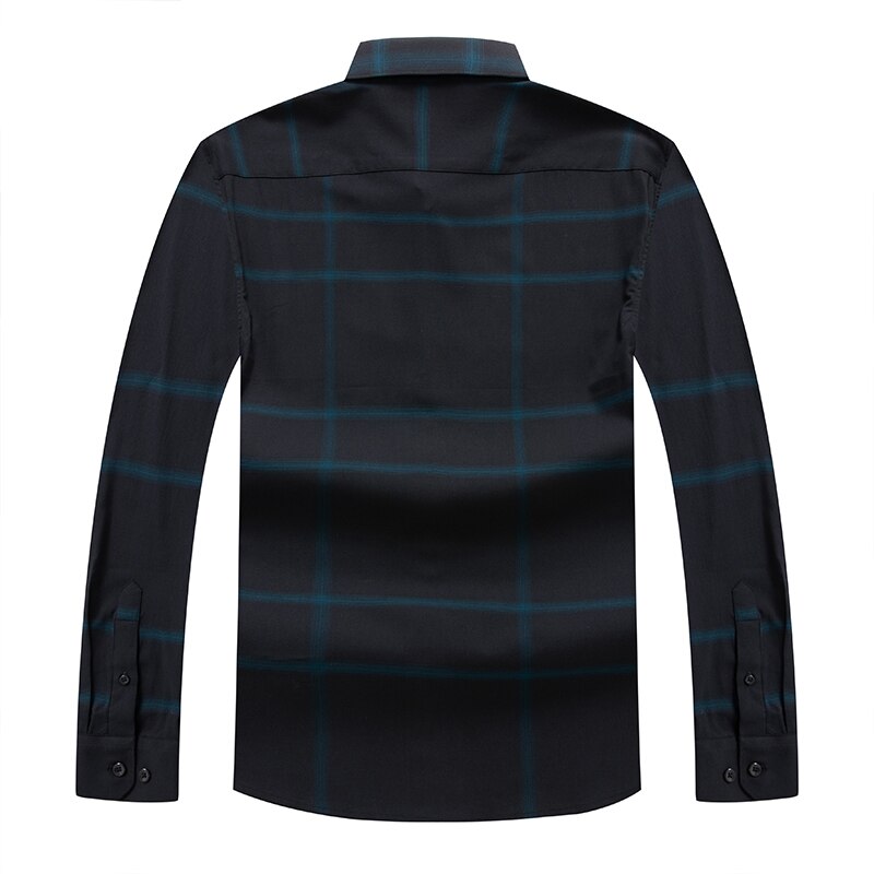 8XL Plus size Men's Regular-fit Long Sleeve Stretch Shirt Formal Business Office/Working Wear Bamboo Fiber Basics Dress Shirts