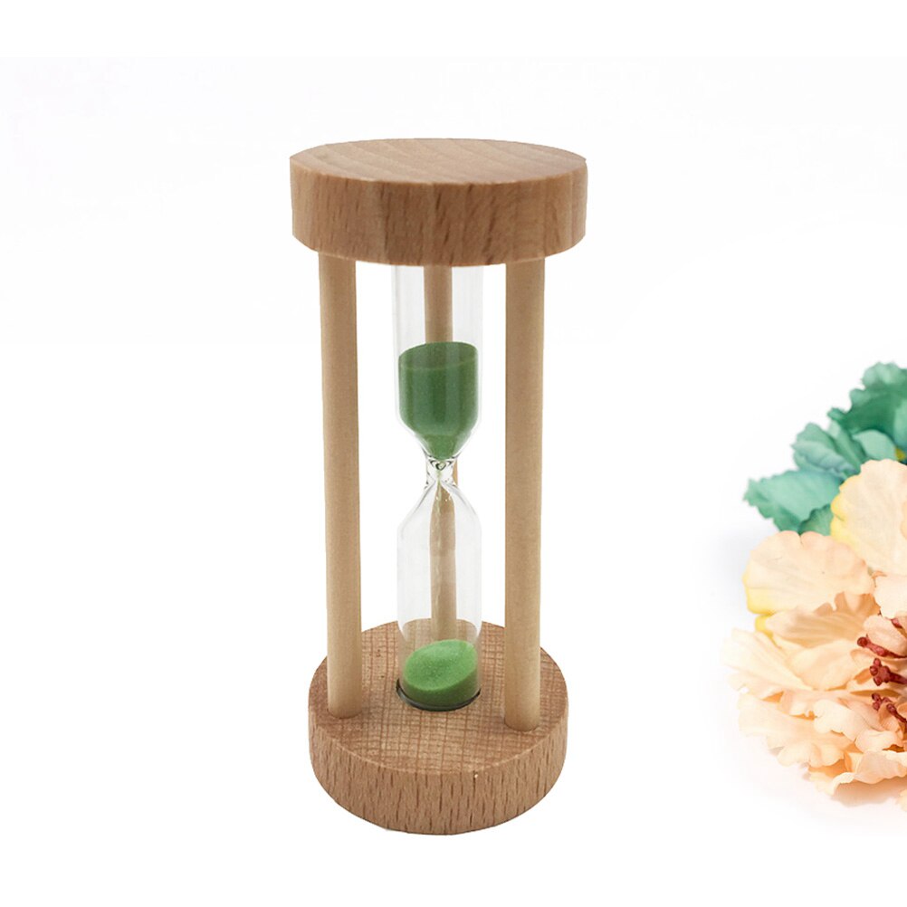3 Min Wooden Sandglass Hourglass Yellow Sand Timer Clock Table Desktop Decoration: Green