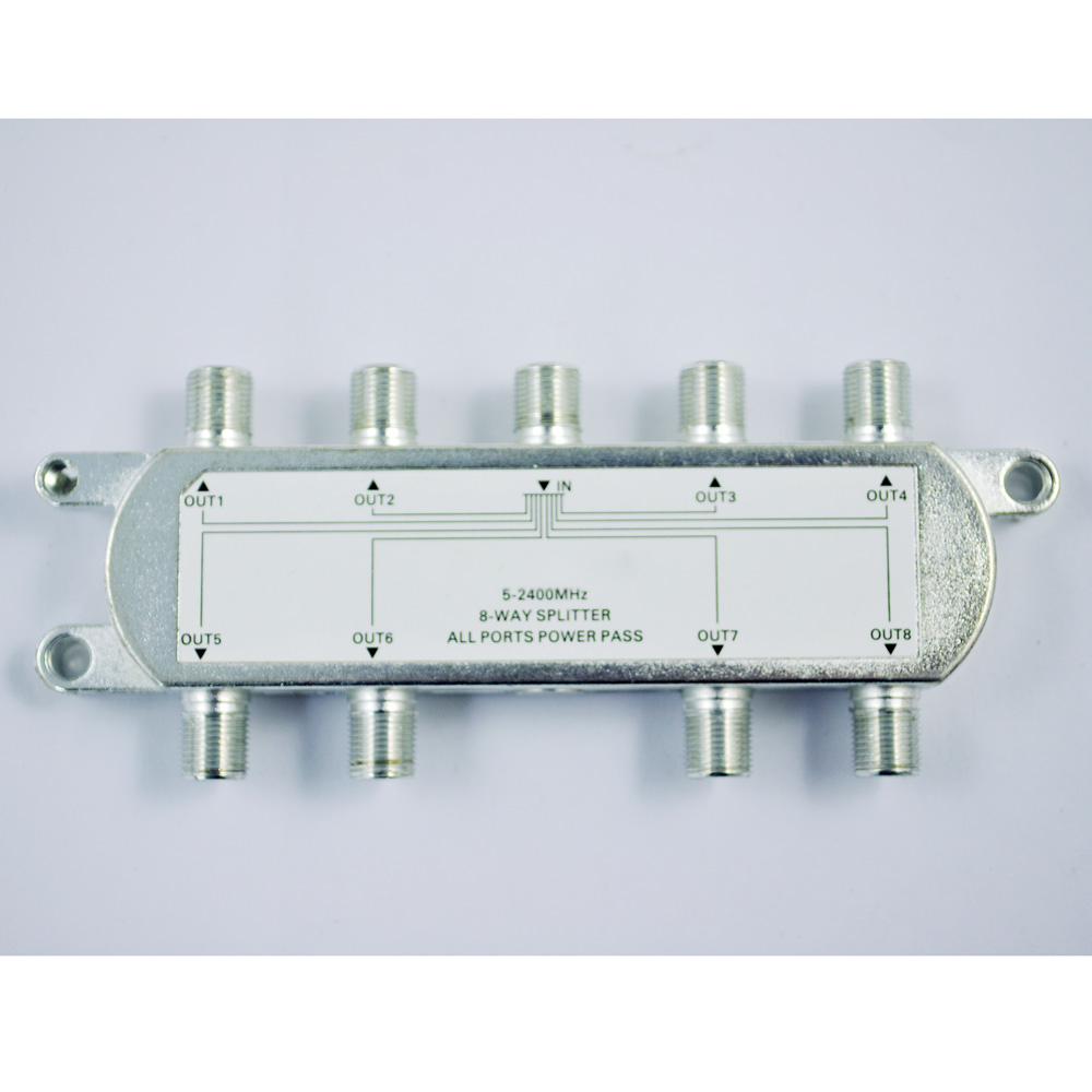 2x 8- Way TV Antenna RF Coax Coaxial Cable Splitter for CATV Signal