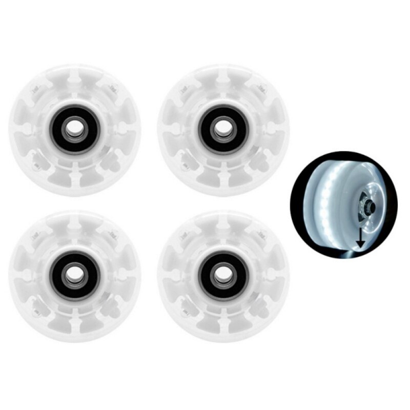 4Pcs Glow Skate Flash Wheel Micro Scooter Flashing Roller Back Rear Skateboard Scooter Ball Roller Wheels: A