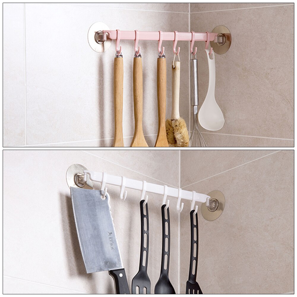 Ganchos de pared organizadores para baño, Perchero de 6 filas para puerta, accesorios de cocina, estante de almacenamiento, esquinero para Baño