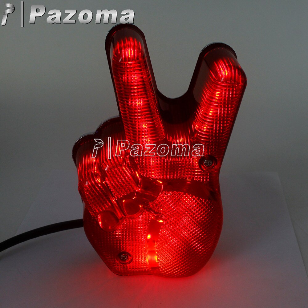 Vredesteken Overwinning Schaar Hand Led-achterlicht Custom Vintage Achterrem Kentekenverlichting Voor Harley Chopper Cafe Racer