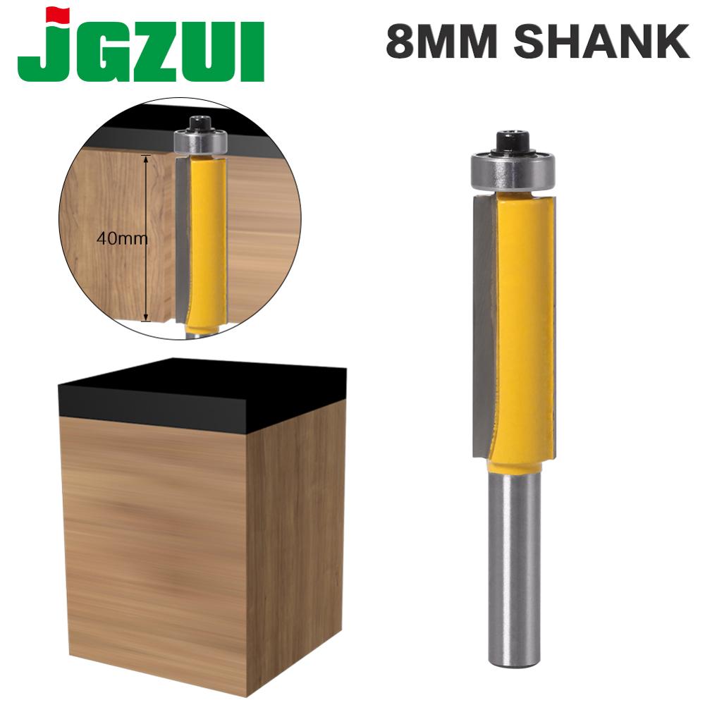 1pc 8mm Shank Trim Router Bit with Bearing for Wood Template Pattern Bit Tungsten Carbide Milling Cutter for Wood