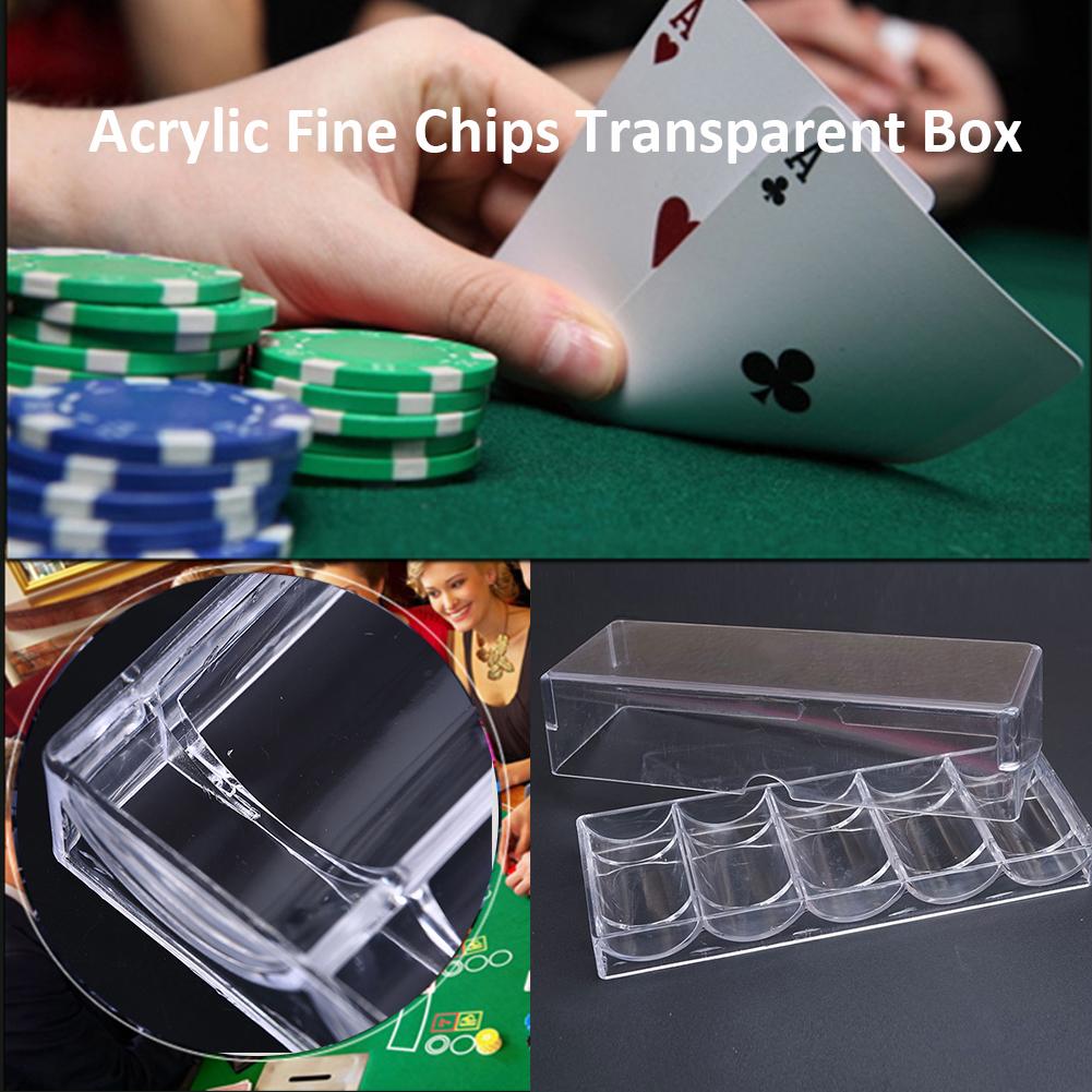 Transparante Poker Chips Doos Acryl Plastic Clear Draagbare Chips Doos Casino Levert 100-115 Stukken Gokken Chips Storage Case