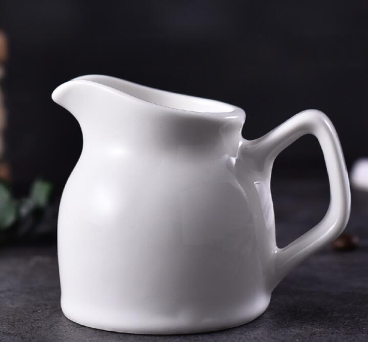 Espresso Cups White Handle Ceramic Condiment Cup Coffee Milk Froth Cup Pull Cup Sauce Cup Western Restaurant Hotel Tableware: 100mlGlossy