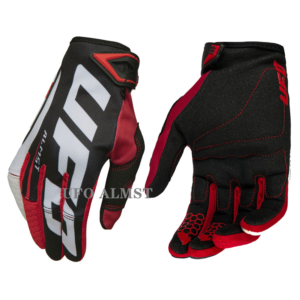 UFO Almst Off-road Motorcycle Gloves Mens Women Mountain Bike Gloves BMX ATV UTV Guantes Soft Breathable Motocross Racing Gloves: Clear / L