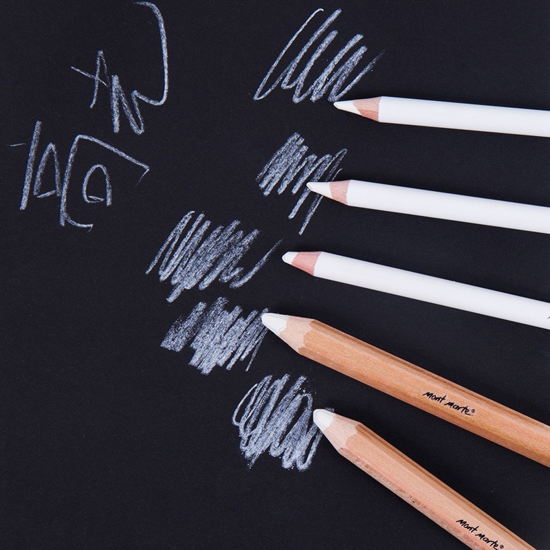 Markera penna skiss vit kolpenna uppsättning för att måla pennor ritning brevpapper tillbaka till skolan för studenter konstmaterial