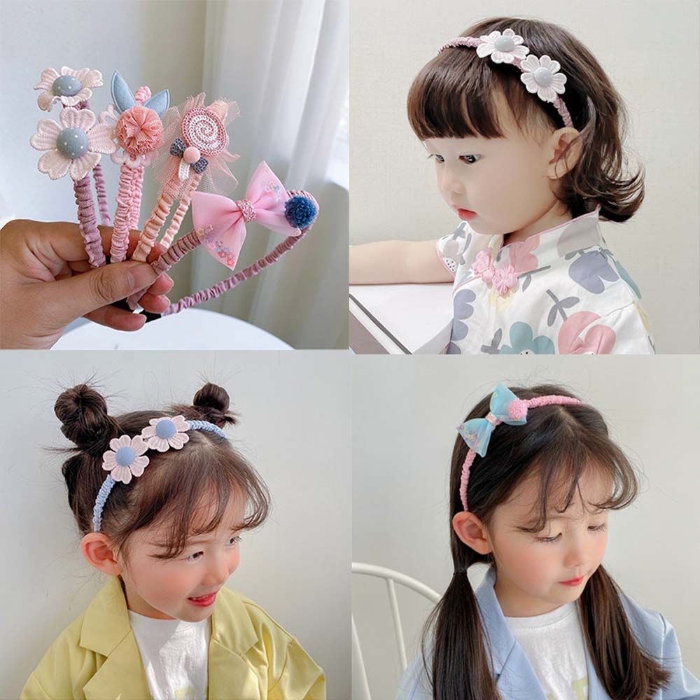 Diademas con lazo de flores para niña, bandanas de estilo coreano, cinta para el pelo con pliegues, diadema