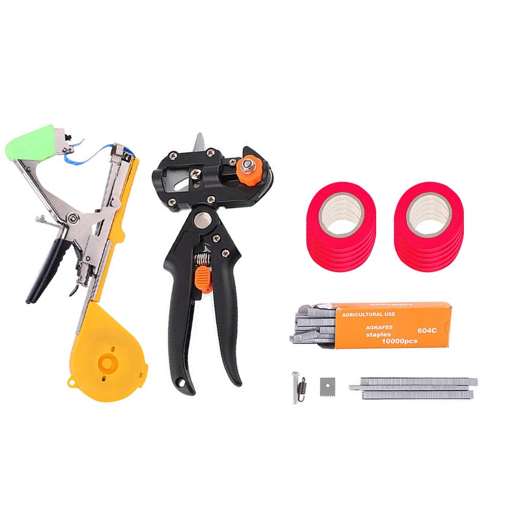 Trädgårdsredskap växt vegetabilisk druvstam tejpverktyg tejpmaskin bindningsmaskin med ympmaskin beskärare ympverktyg sax