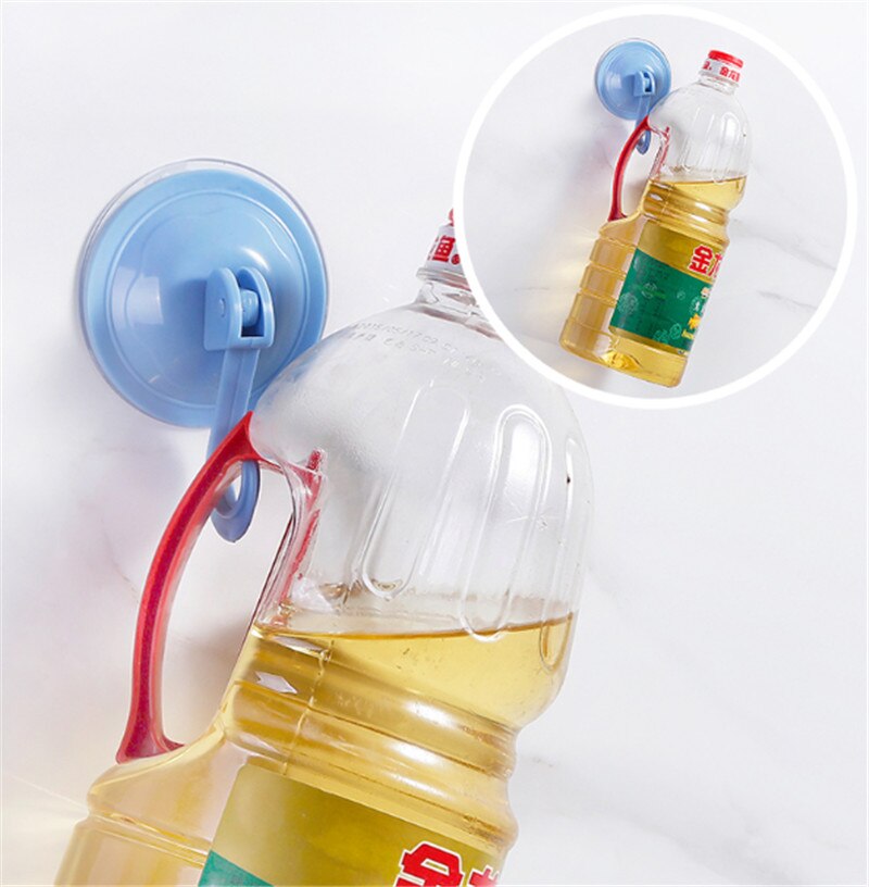 Ventouses murales en plastique, couleur unie, , porte autocollante, fenêtre, crochets de cuisine, cintre de salle de bains, 1 pièce