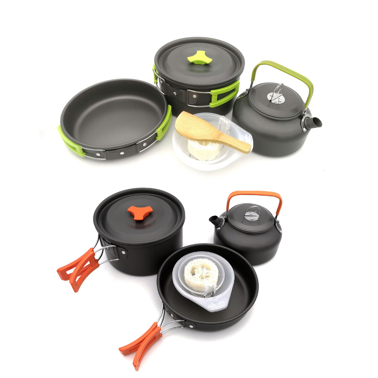 Camping Cookware Set Picnic Cooking Pots Set Outdoor Hiking BBQ Tableware with Pan Kettle Stove Set Camping Tourism Supplies Kit