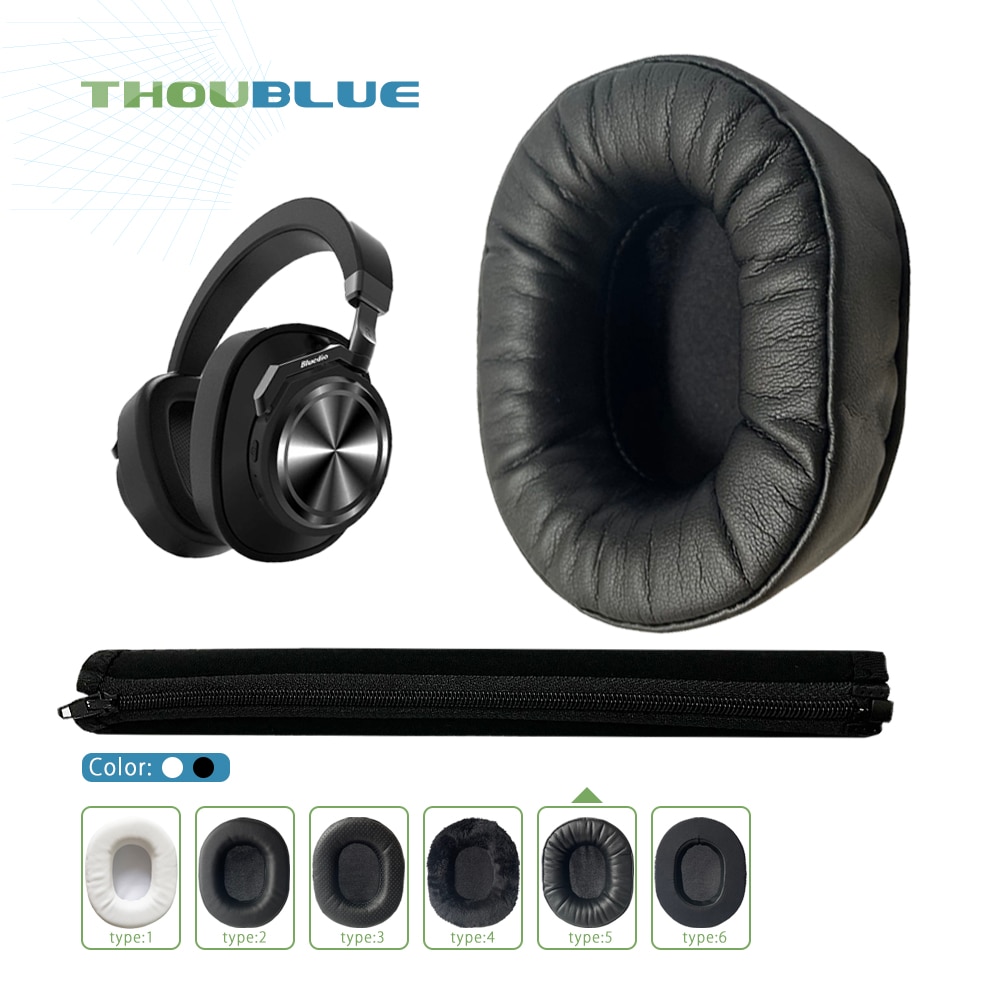 THOUBLUE-almohadillas de repuesto para auriculares Bluedio T6, T6S, T6C, T7, T7 +, cubierta de espuma viscoelástica