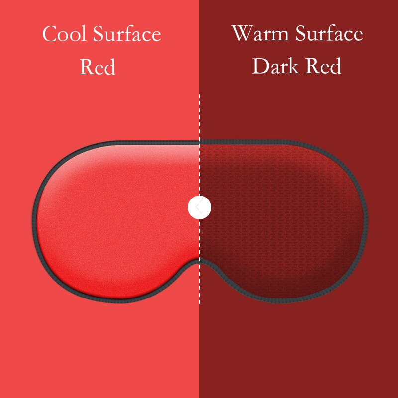Masque de sommeil Double face masque pour les yeux de sommeil Surface chaude fraîche réglable: Red Dark Reb