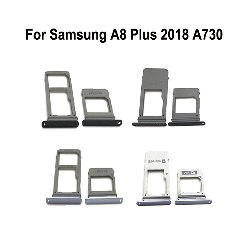 Phone SIM Tray For Samsung A8 Plus A730 A730F A730N A730FN A730W Original Housing Micro SD Card Tray Adapter Holder