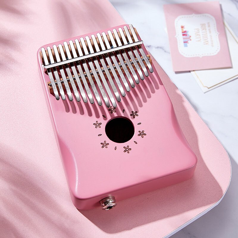 Thumb Piano Roze Kalimba 17 Sleutel Kalimba Vinger Duim Piano Kalimba Gewone Model Elektrische Doos Model Handheld Muziekinstrument: Sakura Electric Box