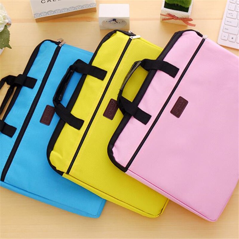 Bolsa de documentos portátil para hombre y mujer, bolso de lona A4 de oficina con cremallera de gran capacidad, bolso de información multicapa, maletín para reuniones