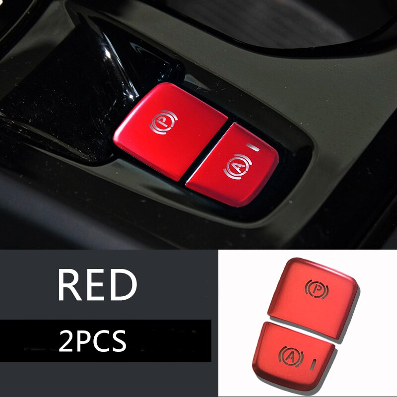Biltilbehør til volvo  xc40 elektronisk håndbremse p lysknap pailletbeskytter bilklistermærke: Rød