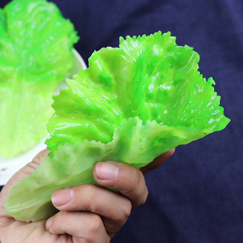 Konstgjord kålblad plast grönsak grön sallad plast blad pvc sallad dekoration