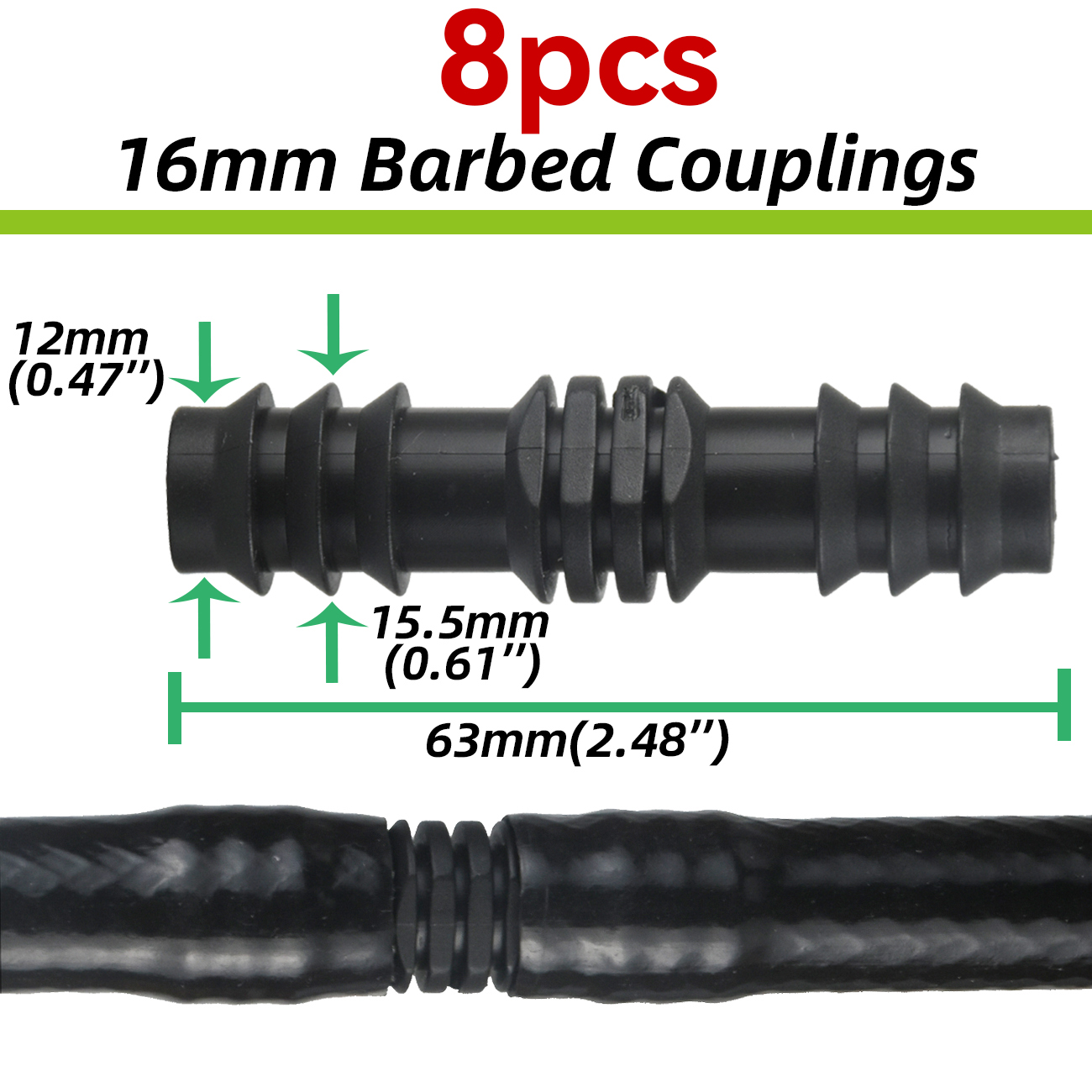 Barb Adapter Tee Elbow 16mm 20mm 25mm PE Hose To 1/2" 3/4" Male Female Thread Connector Garden Drip Irrigation Watering System: MULTI