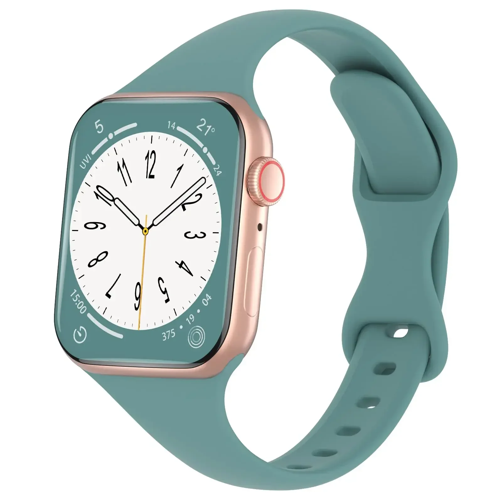 Dünnes Silikonarmband für Apfel Uhr 40 44 mm 45 mm 41 mm 38 mm 42 mm einfarbiges Armbinde für IWatch Serie 3 4 5 6 SE 7 8 9 10