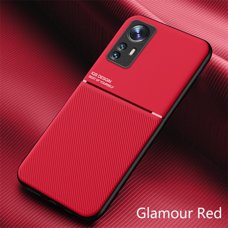 Für Xiaomi Mi 12 Profi 12X 5G fallen Luxus PU Leder Textur Weiche Rückseitige Abdeckung für Xiaomi Mi12 Mi12X magnetische Halfter Telefon Fällen: Pro Mi 12X 5G / rot