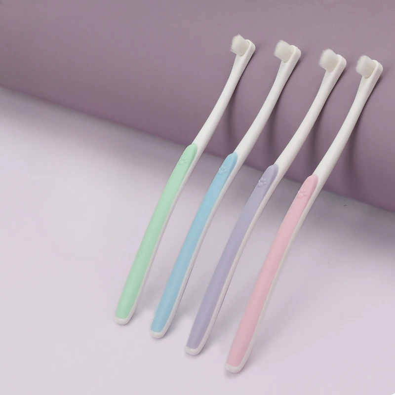 Cepillo de dientes de cabeza redonda para perros, elimina el mal aliento y el sarro, cuidado Dental, cepillo suave, herramientas de limpieza bucal para perros y gatos, suministros