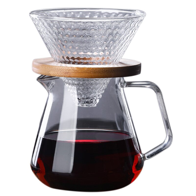 V60 hæld karaffel dryp kaffekande 500ml glas rækkevidde te maker kaffe kedel brygger barista percolator klart filter