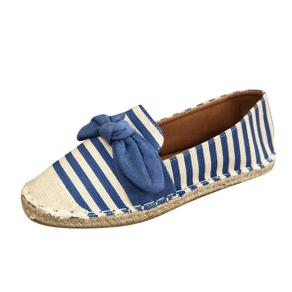 ladies sandals summer casual sandals womens sandals flat sandals women footwear comfor Set of striped fisherman s: Blue / 7.5