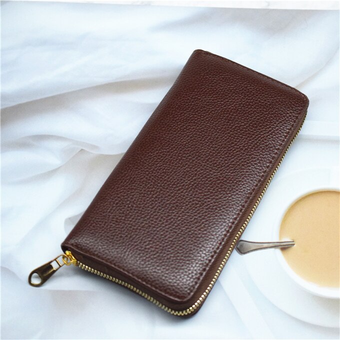 Vrouwen/Mannen Visitekaarthouder Rood/Koffie/Back Paspoort Cover Bank/Credit Card Houder Geval Met 36 Bits Lange Card Wallet: 38 bits coffee