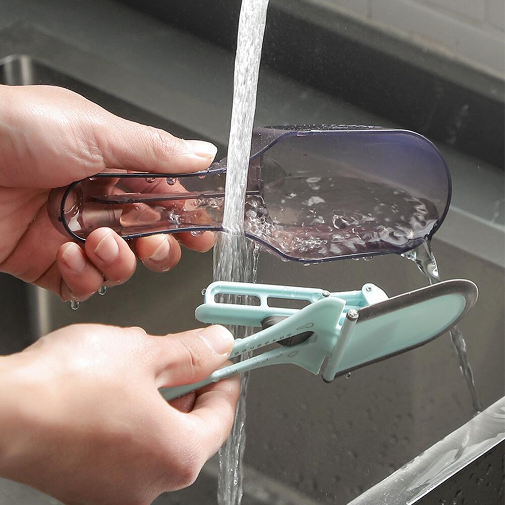 Meijuner Adjustable Measuring Spoons with Magnetic Snaps Portable Metering Scoop Precise Plastic Scale for Baking 30/130ML