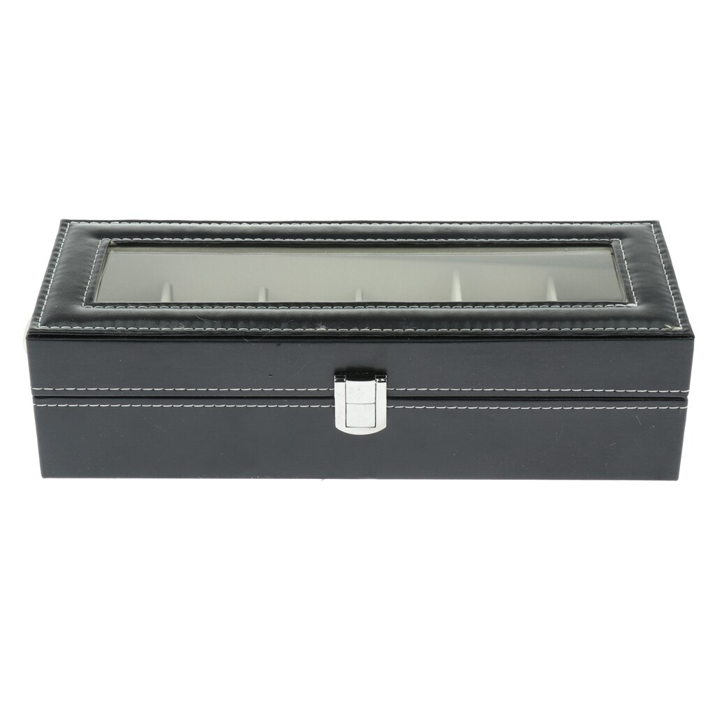 Grote 6 Slot Horloge Vitrine Box Sieraden Armband Opslag Met Duidelijke Top Voor Winkel Winkel