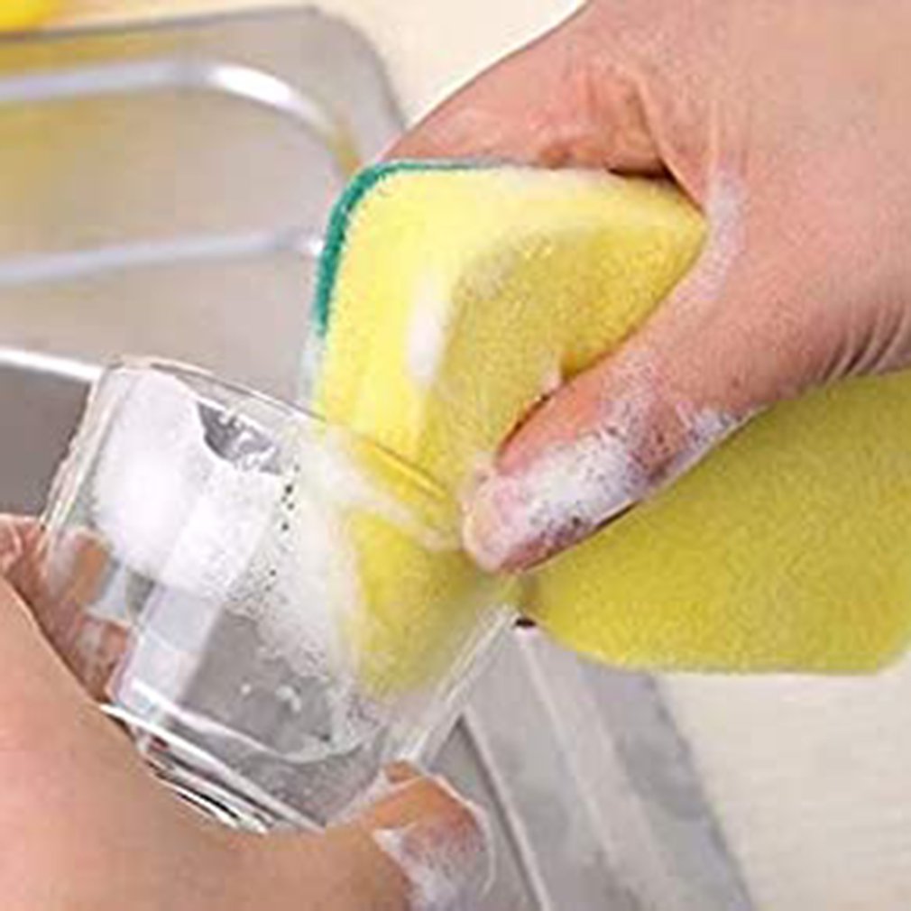 10 stk rengøringsservietter med høj densitet svamp hjemme opvask og rengøring stærk vandabsorption dobbelt bivirkning