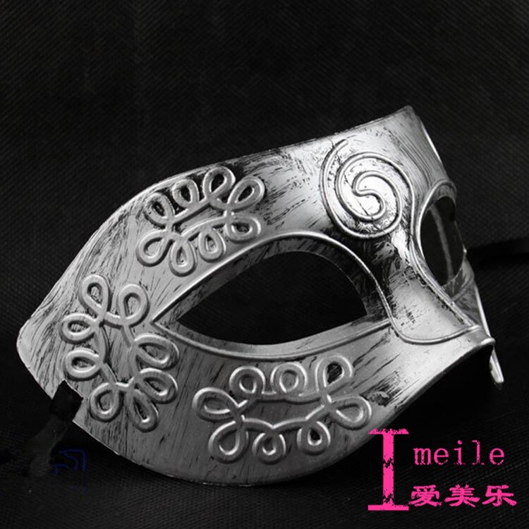 Halloween men's glamour mask half face cos masquerade party props retro wise and cool handsome sexy adult male mask: Style 2