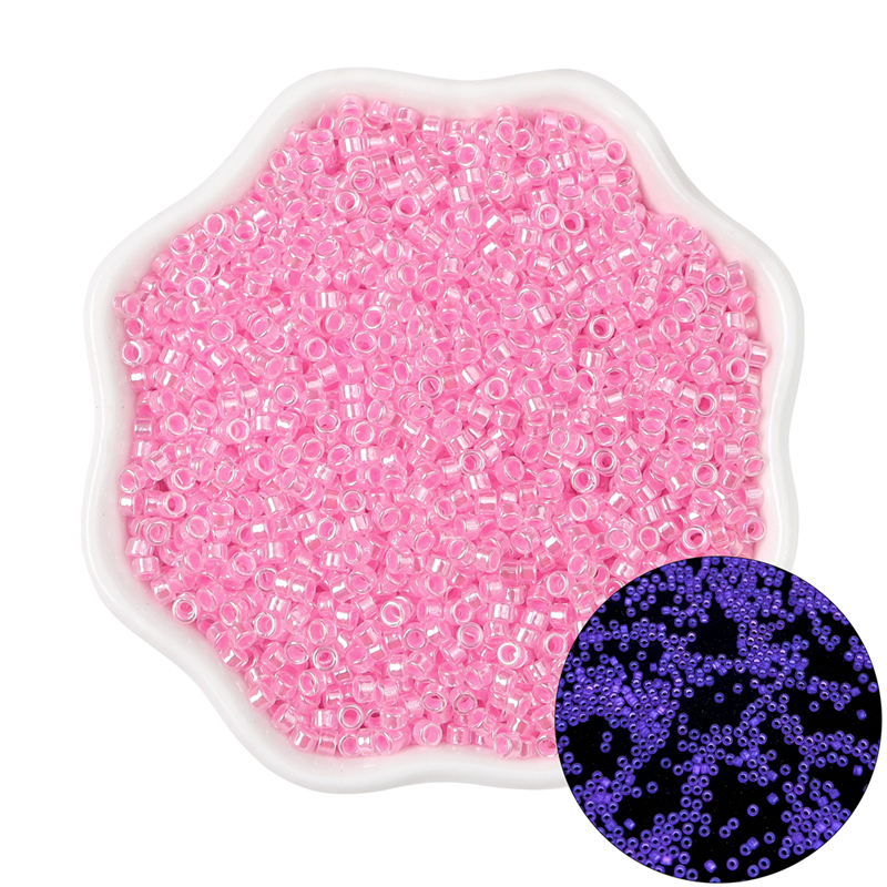 10g 700 Uds 2,5mm cuentas de semilla de vidrio luminosas que brillan en la oscuridad 1mm agujero para fabricación de joyería DIY pulsera collar cuentas artesanales: YELLOW