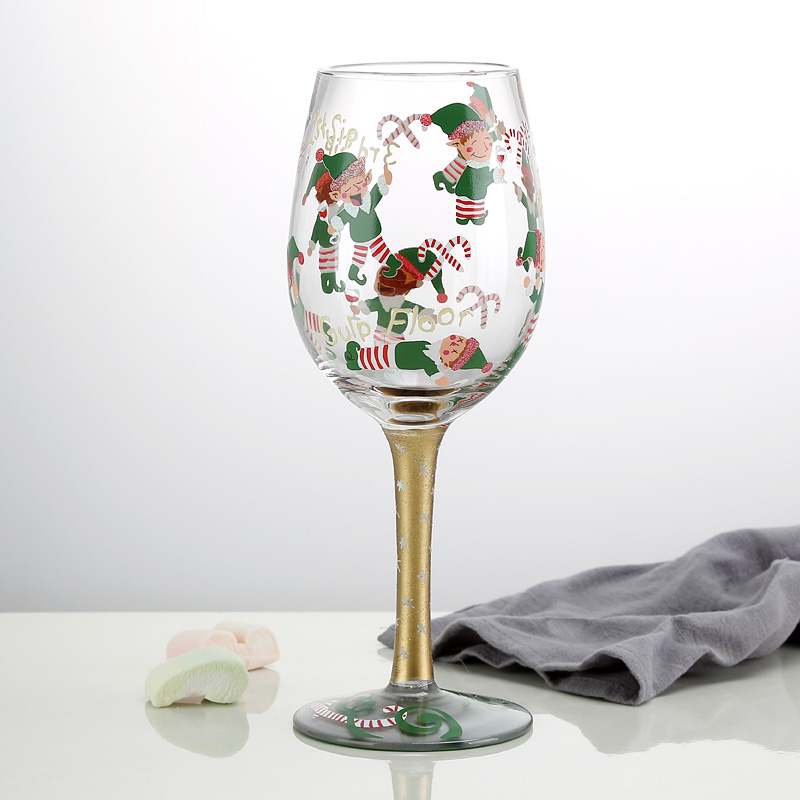 Verres à vin artificiels en verre cristal, de noël limité, peint à la main, père noël, licorne, tasse peinte: Clown 500ml