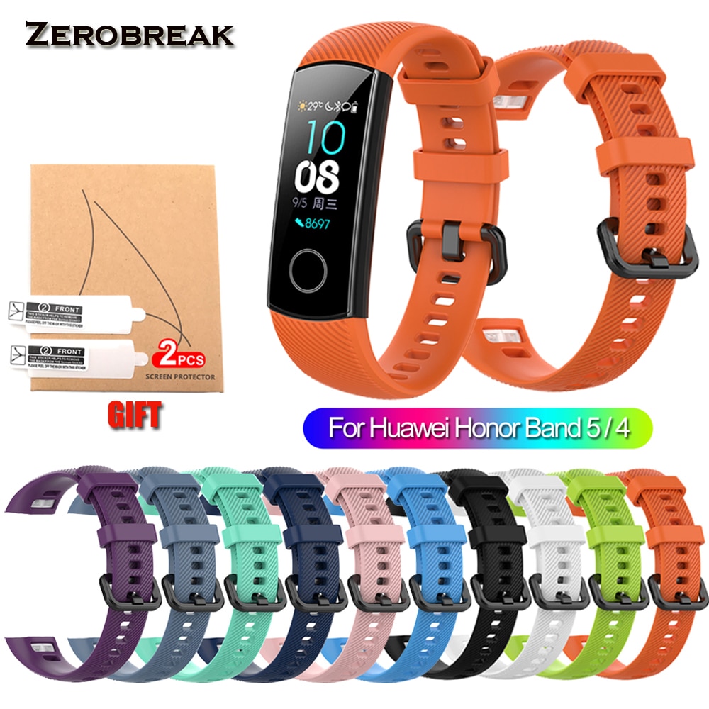 Zerobreak tira de pulso para honra banda 5 silicone substituição cinta para honra banda 4 pulseira para honra banda 5 pulseira