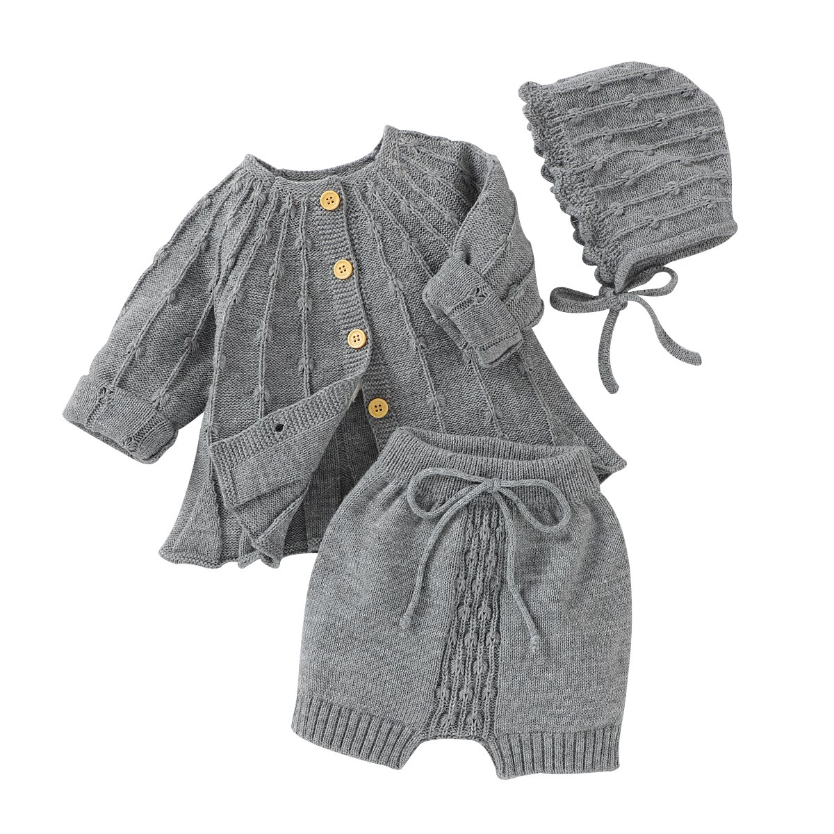 Enfants bébé fille tricot chandails Cardigan Simple couleur uni Simple boutonnage une ligne ample Version printemps automne vêtements: B / 12M