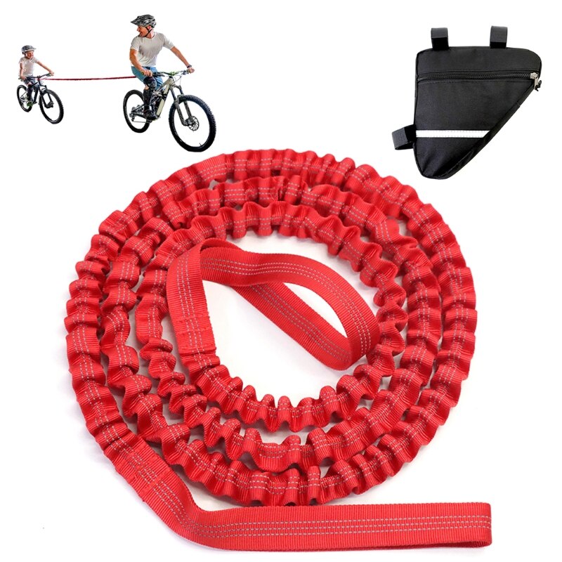 448D Kids MTB Tow Rope - Child Bike Stretch Bungee Cord Pull Behind Attachment | Simple Hill Climbs | Bigger Family Rides