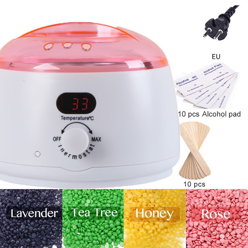 500CC Wax Smelt Machine Set Waxen Kit Wax Pot Lcd Epilator Ontharen Wax Smelter Ontharing Machine Calentador De Cera: EU-Pink-Plug13