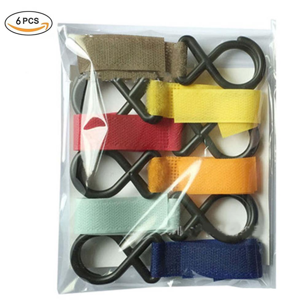 6 teile/satz Kinderwagen Haken Rollstuhl Kinderwagen Pram Wagen Tasche Aufhänger Haken Baby Kinderwagen Einkaufstasche Clip Kinderwagen Zubehör: Color 2